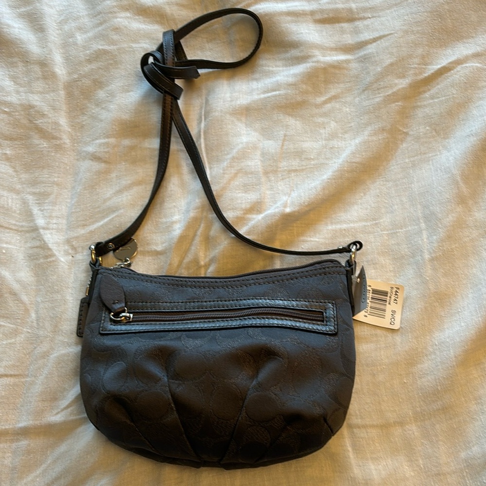 Mini Coach signature fabric crossbody purse, Navy